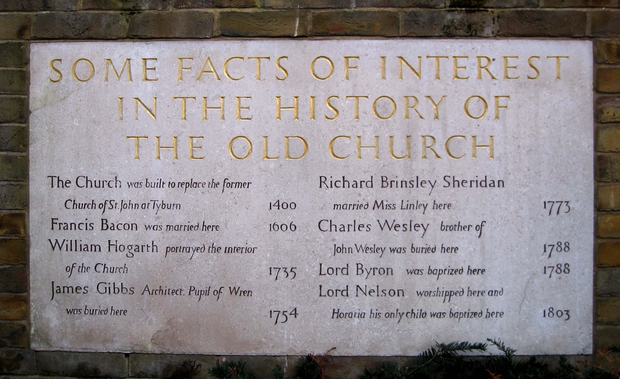 Facts of interest plaque